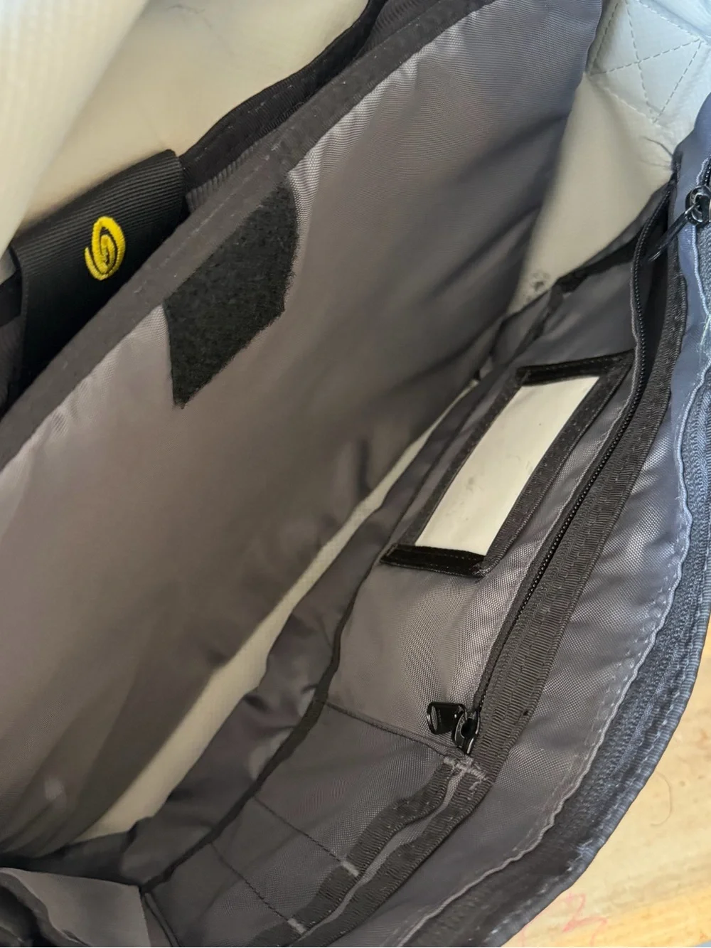 Timbuk2 Tri-Panel Messenger Bag in Lime, Gold, and Slate